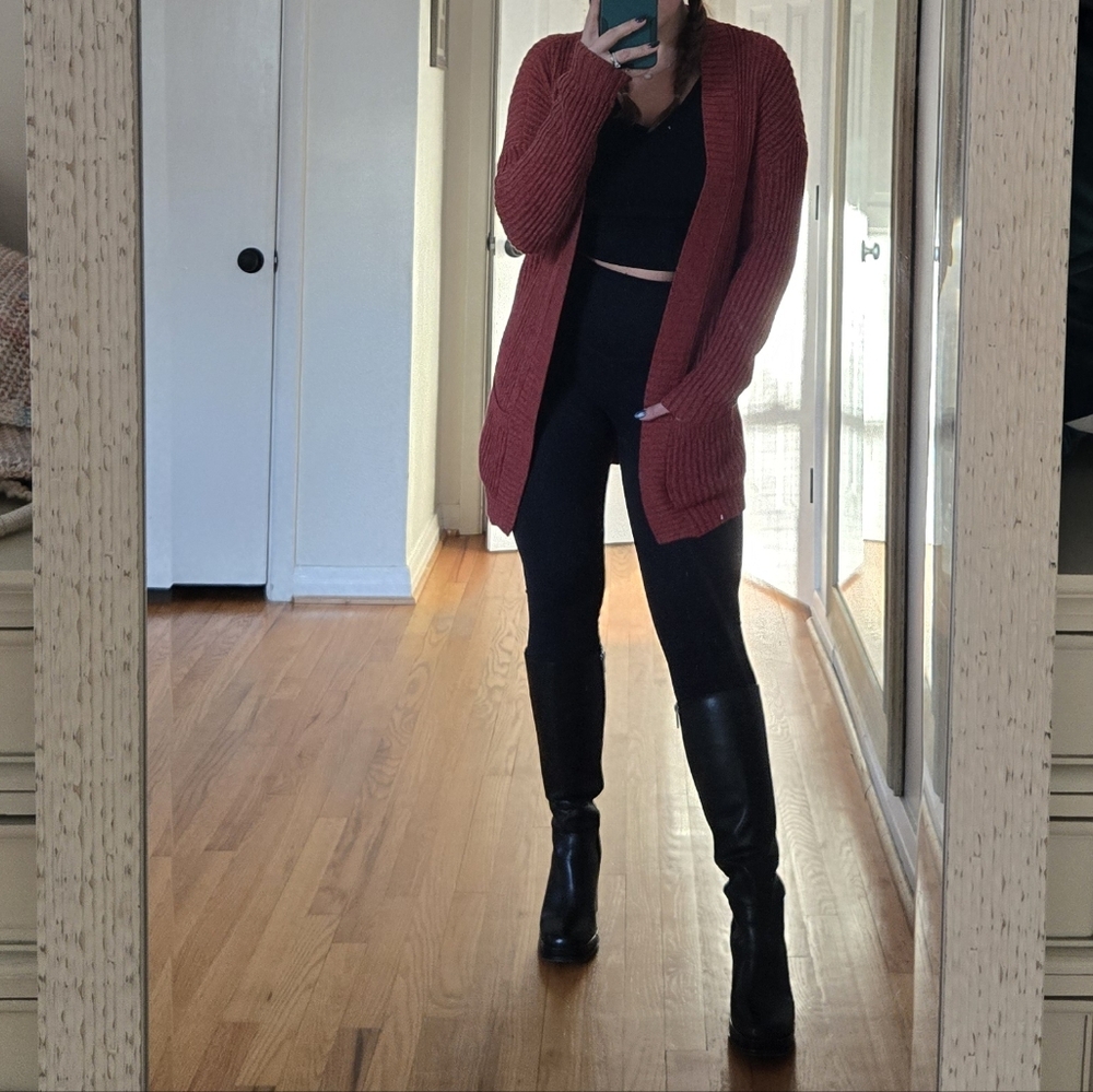 Express Burnt Orange Cardigan Sweater Medium